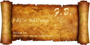 Für Dénes névjegykártya